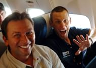 Lance Armstrong (R) and his team director, Johan Bruyneel, pictured in 2005